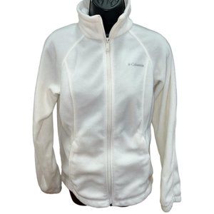Columbia Benton Springs Full Zip White Fleece Jacket Sz S